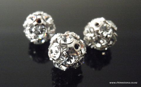 Swarovski Diamante Bead Crystal/Silver 10mm